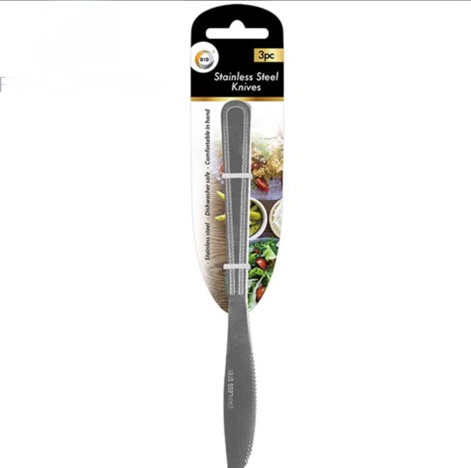 DID 3 Pack Stainless Steel Knives - Case of 12