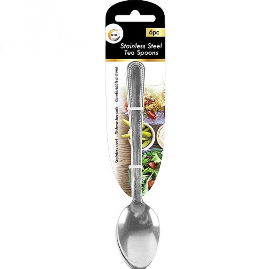 DID 6 Pack Stainless Steel Tea Spoons - Case of 12