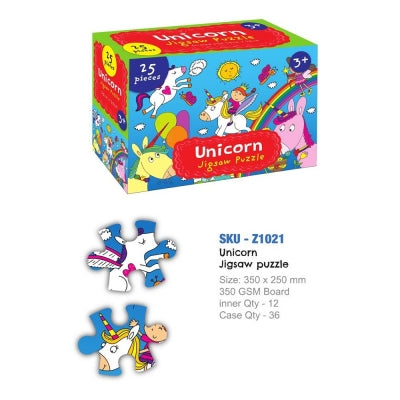 Kids 25pcs Unicorn Puzzle - Case of 12