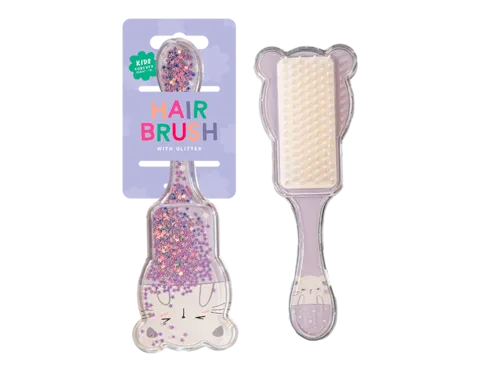 Kids Animal Design Soft Bristle Glitter Hairbrush