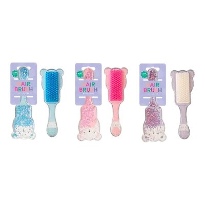 Kids Animal Design Soft Bristle Glitter Hairbrush