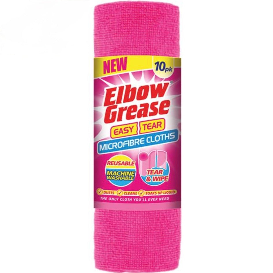 Elbow Grease Reusable Tear & Wipe Microfibre Cloths 10 Pack