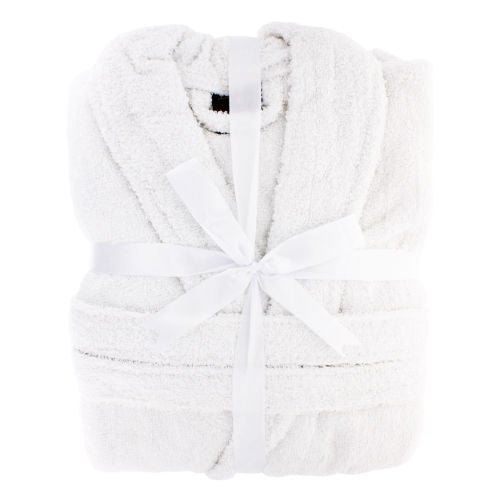 One Size Unisex Terry Towelling Bath Robe - White