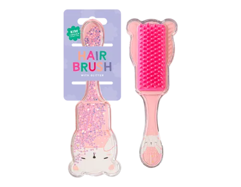 Kids Animal Design Soft Bristle Glitter Hairbrush