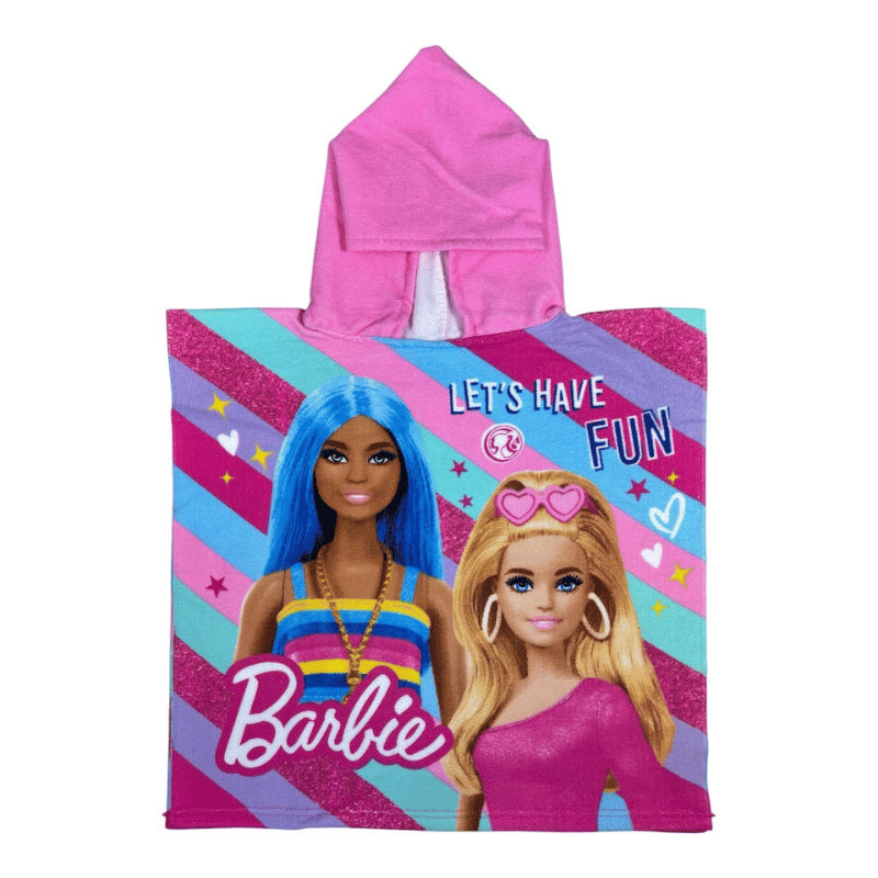Official Barbie Kids Hooded Towel Poncho