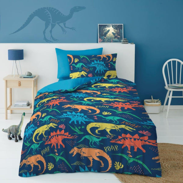 Kids Dino Roar Dinosaur Duvet Set Single