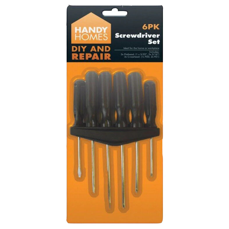 6 Pack Assorted Sizes Screwdriver Set