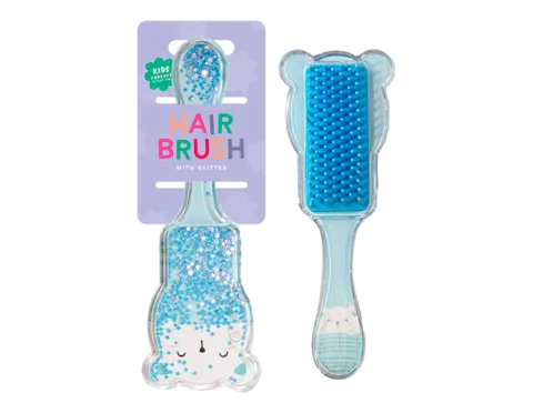Kids Animal Design Soft Bristle Glitter Hairbrush