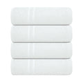 4 Luxury Soft Cotton Chevron Bath Sheets - White