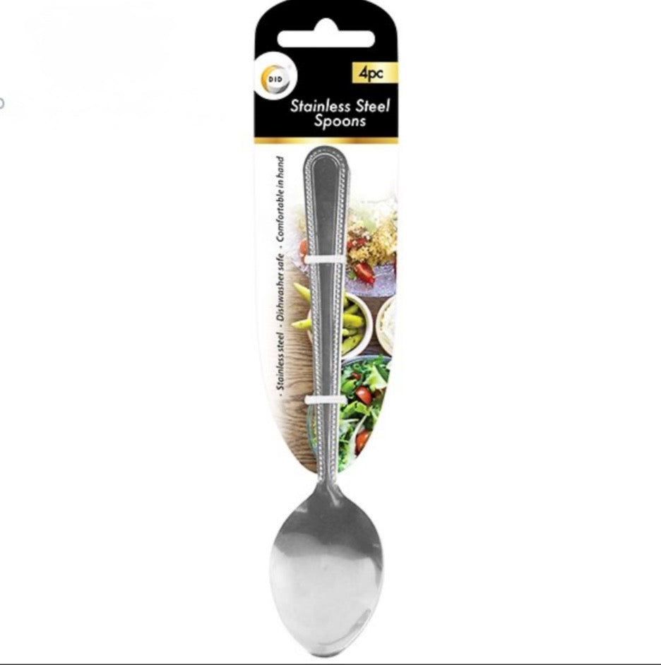 DID 4 Pack Stainless Steel Spoons - Case of 12