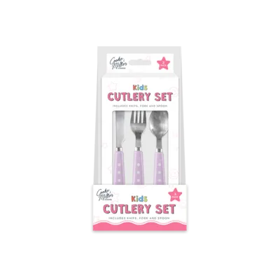 Girls 3 Piece Stainless Steel Cutlery Set