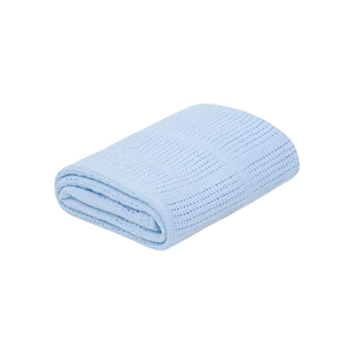 100% Cotton Baby Cellular Blanket - Blue