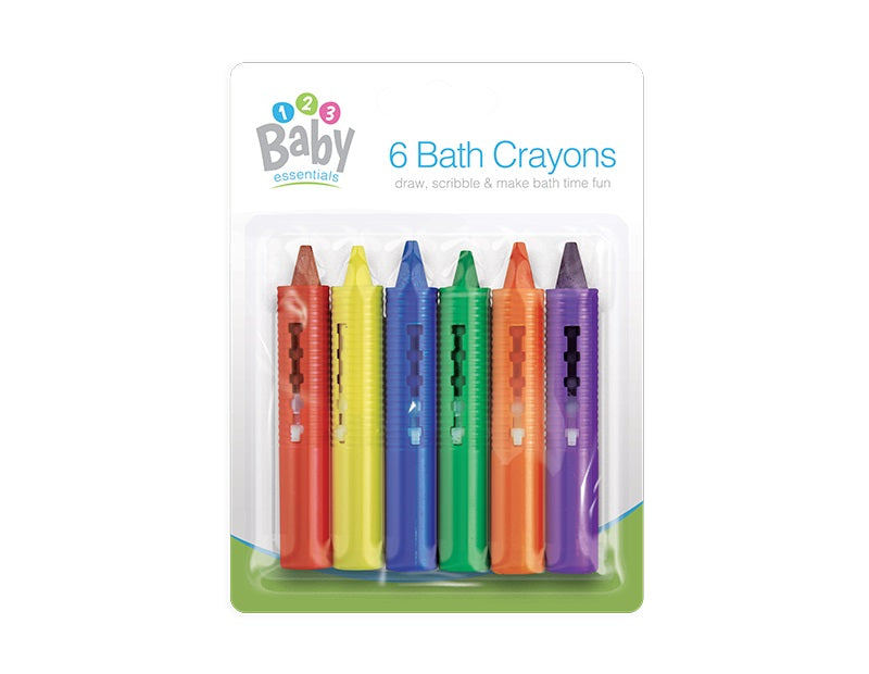 6 Pack Non Toxic Washable Baby Bath Crayons
