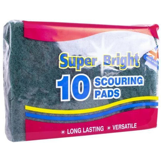 10 Pack Super Bright Scouring Pads - Case of 10